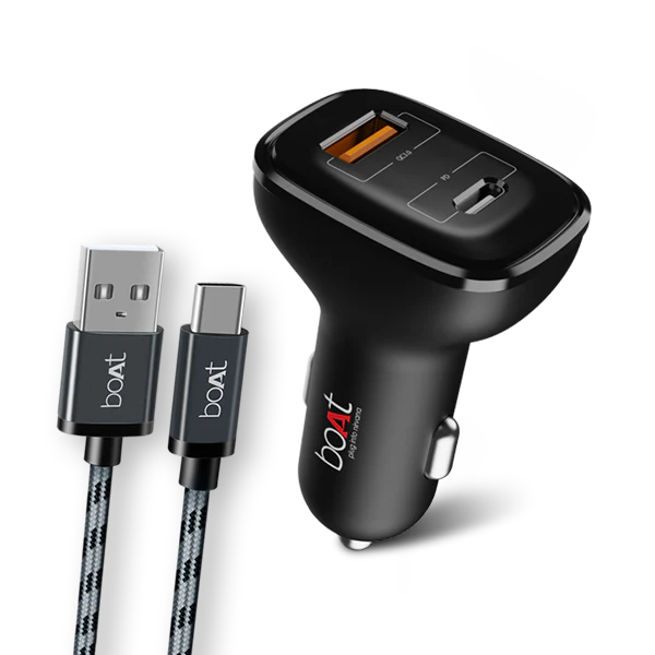 Boat Car Charger F QC3.0 + 2.1A Type C Cable