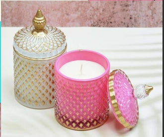 ARAJ Candles Diamond Cut Crystal Jar Candle