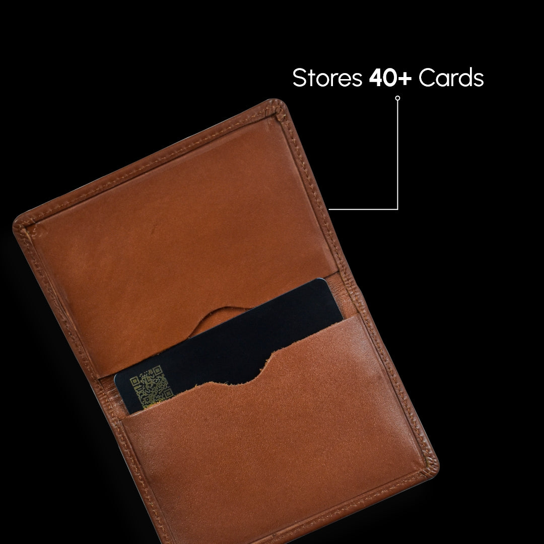 NFC Smart Business Card + Leather Card Holder