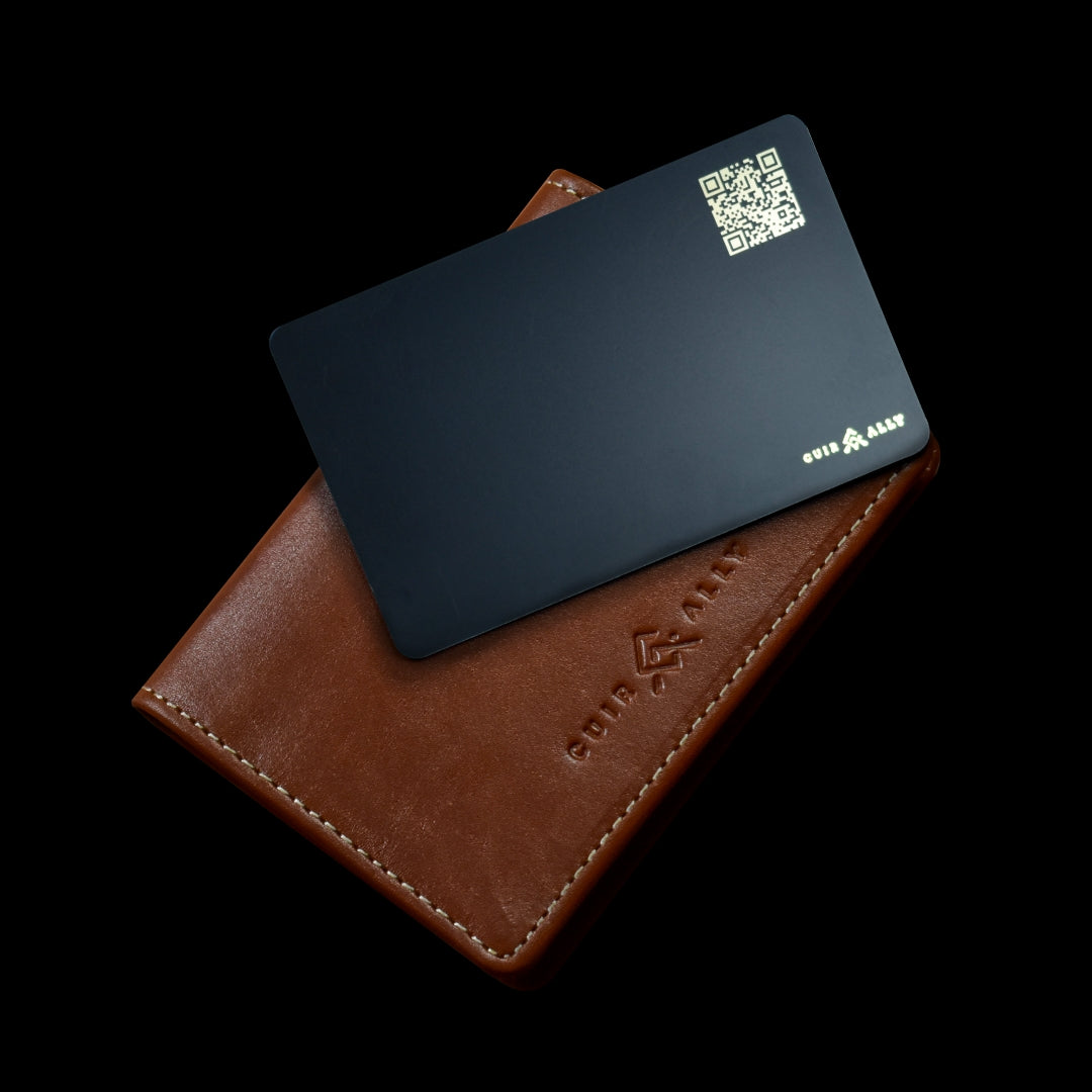 NFC Smart Business Card + Leather Card Holder