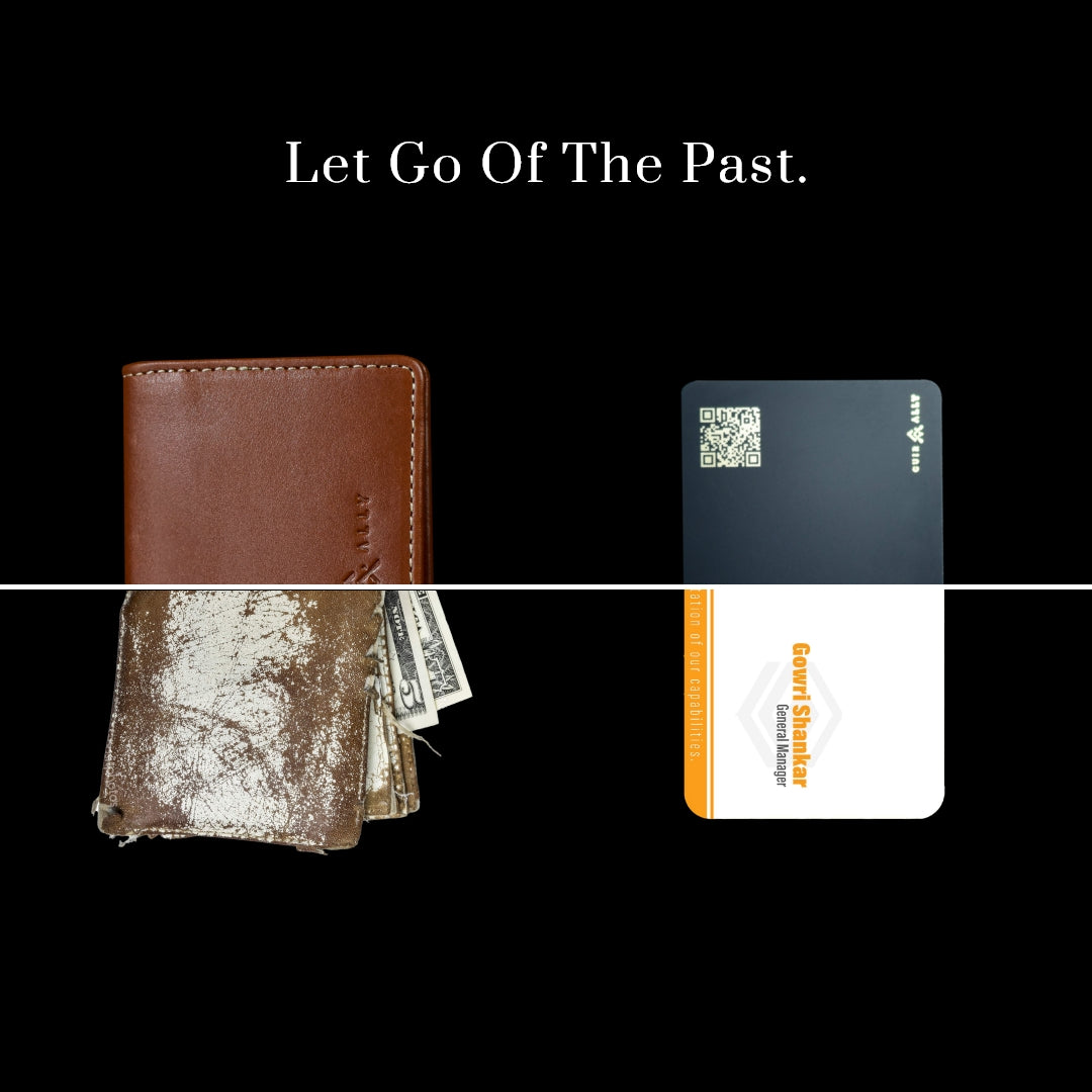 NFC Smart Business Card + Leather Card Holder