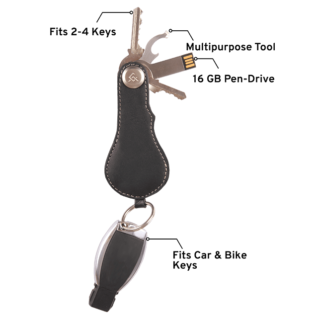 Clavis Leather Key Holder (Customisable) - Cuir Ally Smart Goods