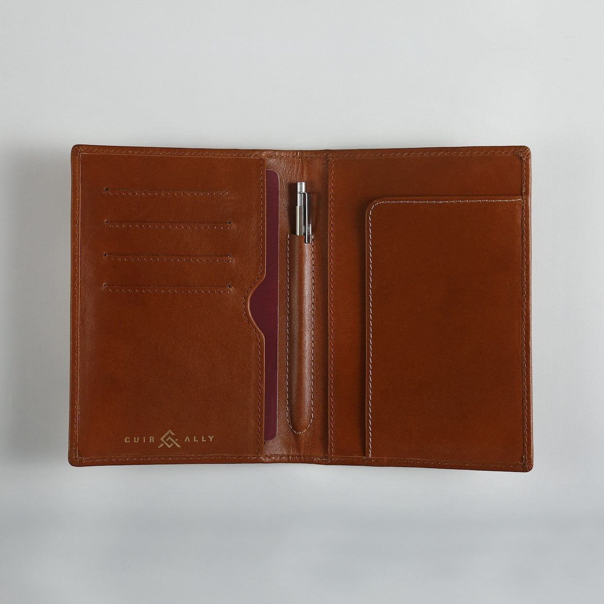 Navigator Passport Travel Wallet + Pen + Notepad Cuir Ally