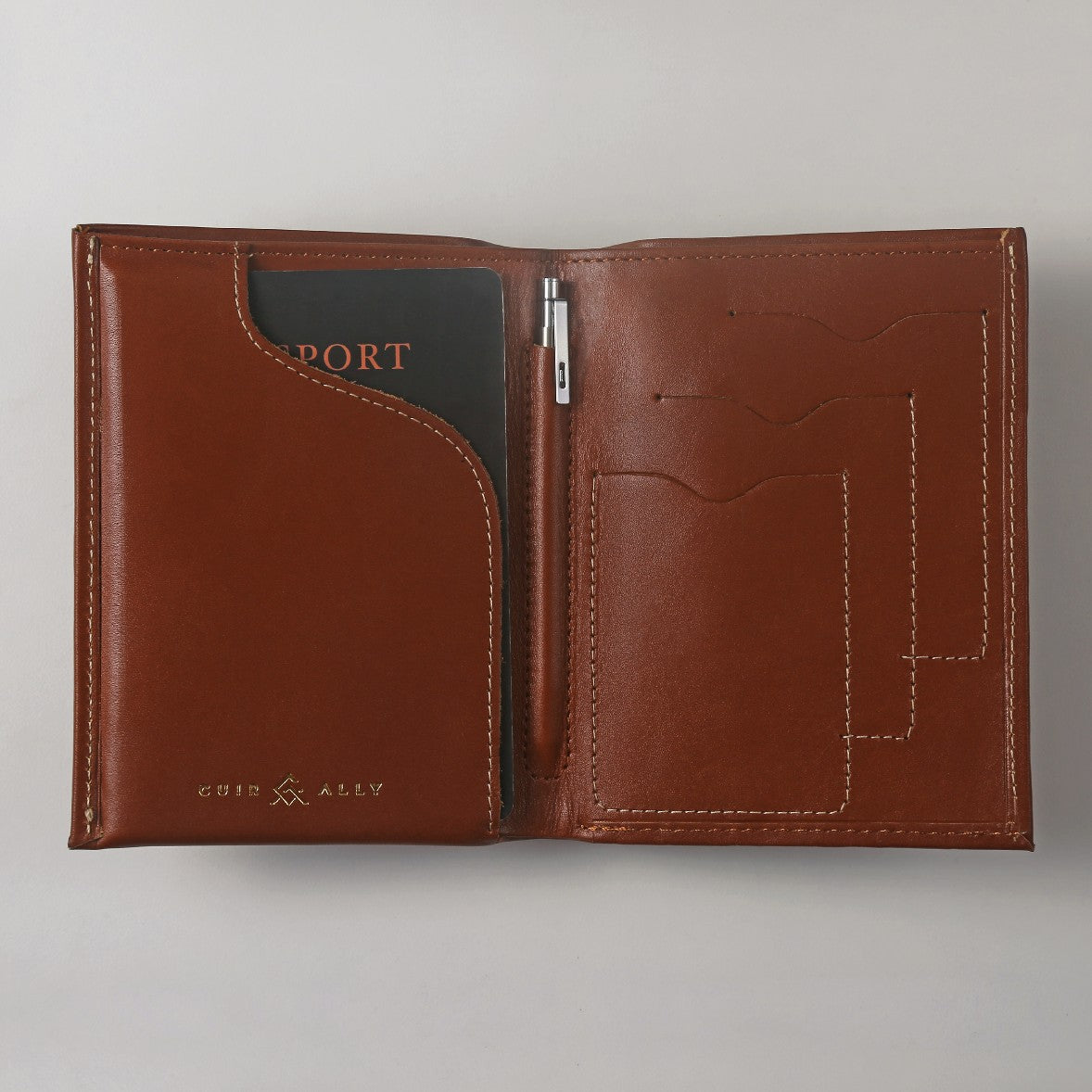 Voyager Passport Travel Wallet + Pen + Notepad Cuir Ally