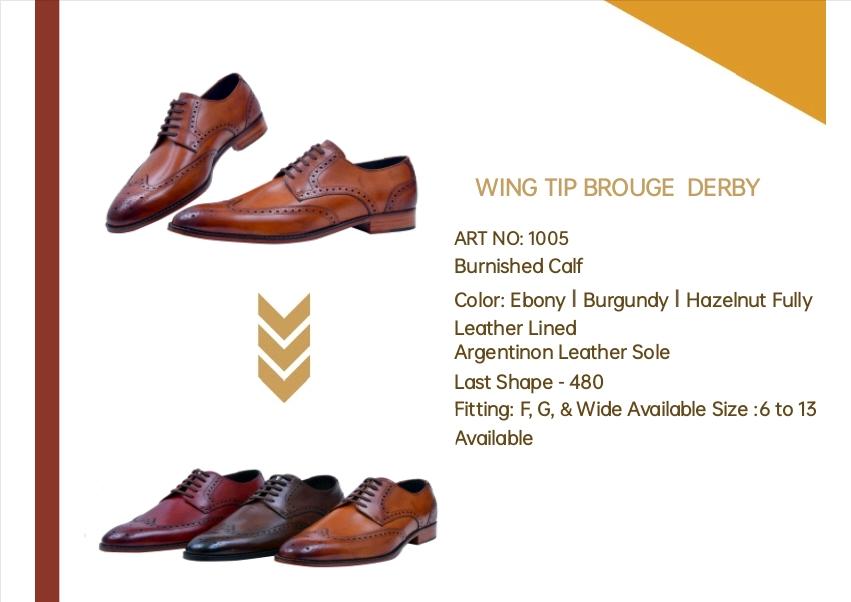 Wing Tig Brogue Derby Leather Shoes Cuir Ally Smart Goods