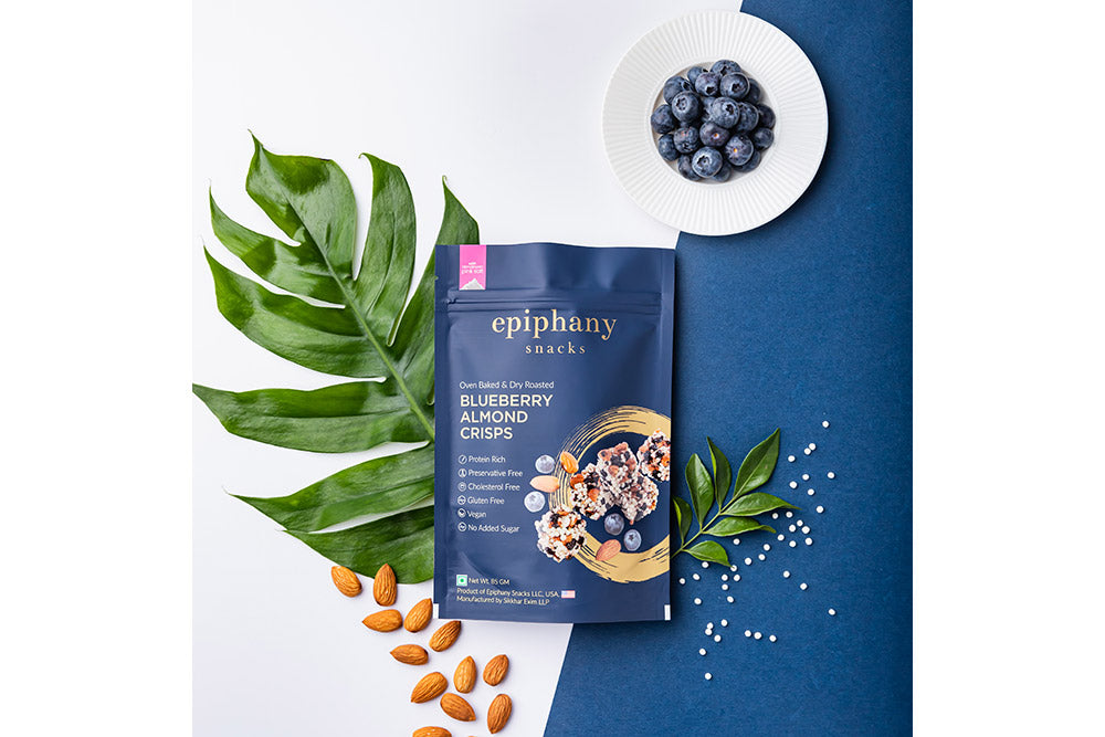 Epiphany Snacks Blueberry Almond Crisps 85 Grams