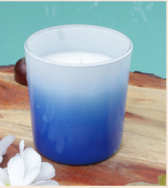 Blue ombre jar candle