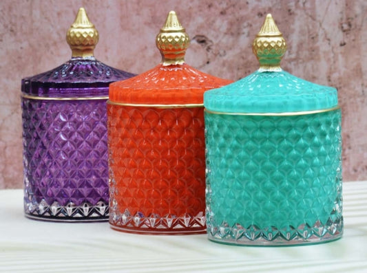 ARAJ Candles Diamond Cut Crystal Jar Candle