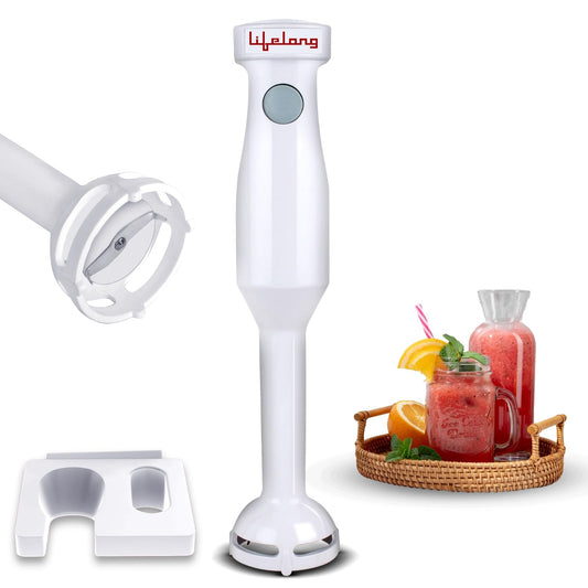 Lifelong 300 W Hand Blender | Low Noise | Anti-Splash (LLHB04, White)
