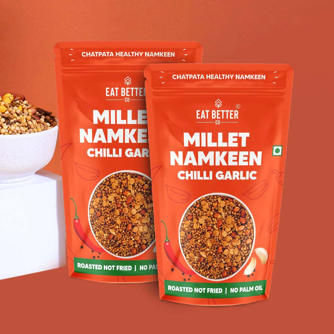 Eat Better Eatable Millet Namkeen - Chilli Garlic