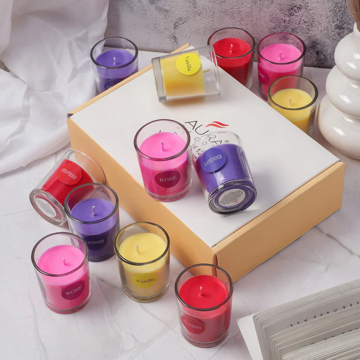 Aura Decor Candels Set of 12 Fragrance Votive Candle