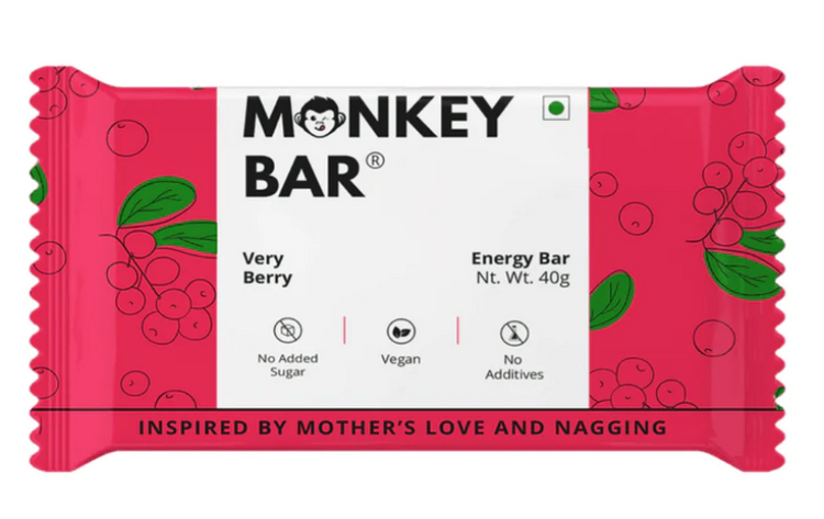 Monkey Bar Very Berry Vegan Energy Bar