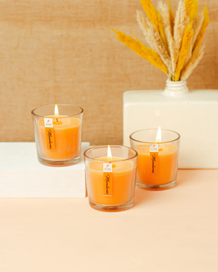 Aura Decor Candels Votive Glass Candles