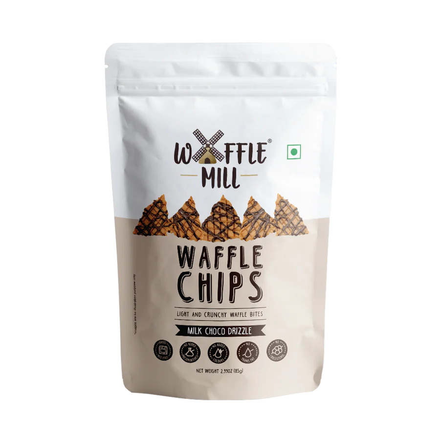 Waffle Mill Eatable Waffle Chips - Milk Chocolate