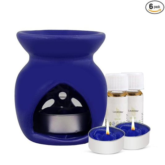 A Wax Studio Warmer Gift Set (Ceramic Wax Warmer + 3 Tealights + 3 Wax Melts)