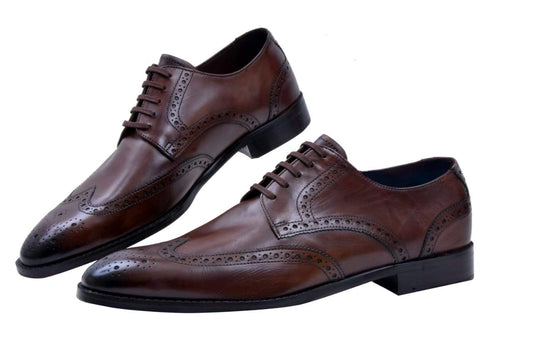 Wing Tig Brogue Derby Leather Shoes Cuir Ally Smart Goods